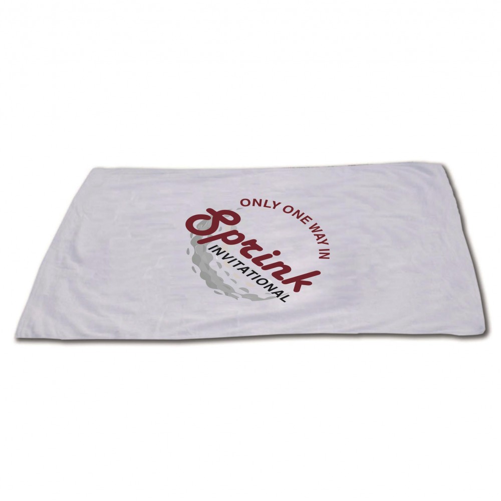 Q-Tees White Beach Towel Custom Imprinted Q-Tees White Beach Towel Custom Imprinted