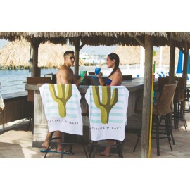 Jewel Collection White Beach Towel (Screen Print) Logo Branded