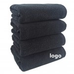 21S Cotton Yarn Black Hand Towels Logo Branded