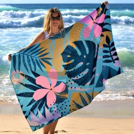 30"x 60" Sublimated Plush Microfiber Beach Towel with Logo