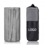Logo Branded Quick Dry Gym Towel With Drawstring Bag