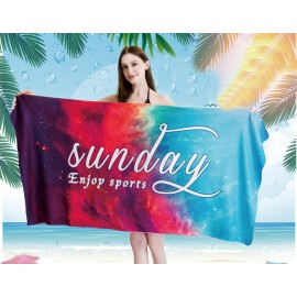 31.5 x 61 inch Absorbent Beach Towel - Lightweight Thin Quick Fast Dry Towel Travel Accessories Custom Printed
