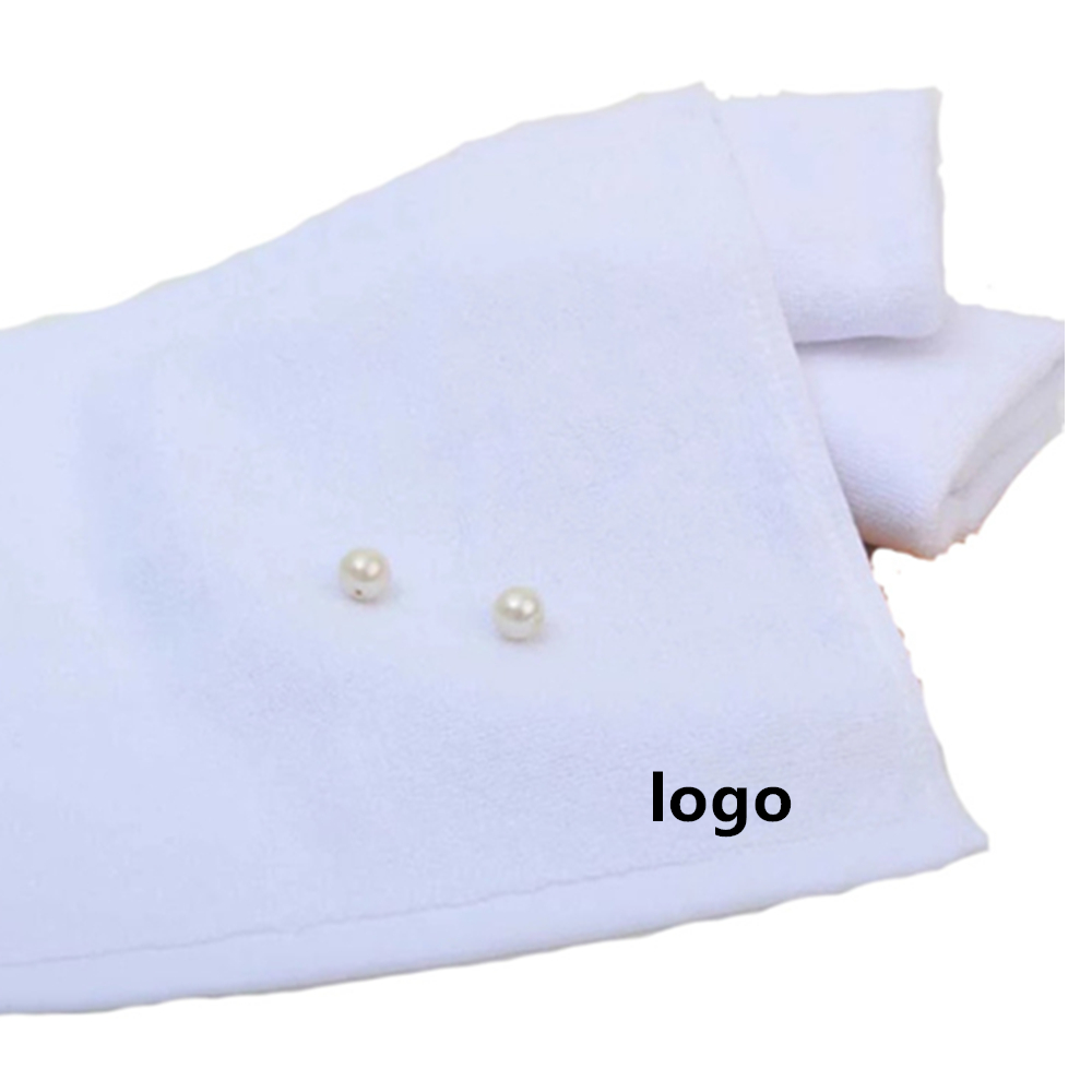 21S/S Cotton White Wash Cloth Face Towel Logo Branded