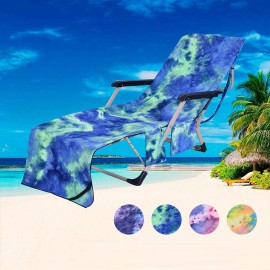 Logo Branded Microfiber Chaise Lounge Towel Cover for Sun Lounger