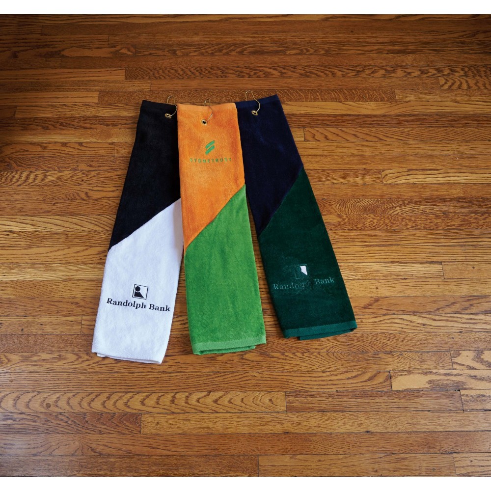 Logo Branded Two Tone Heavyweight Golf Towel Logo Branded Two Tone Heavyweight Golf Towel