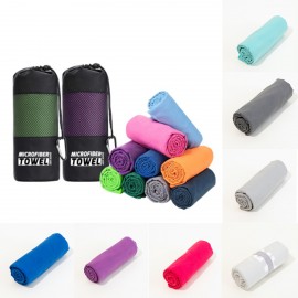 31 x 15 Inch Drawstring Bag Packing Microfiber Quick Dry Sport Towel Custom Imprinted