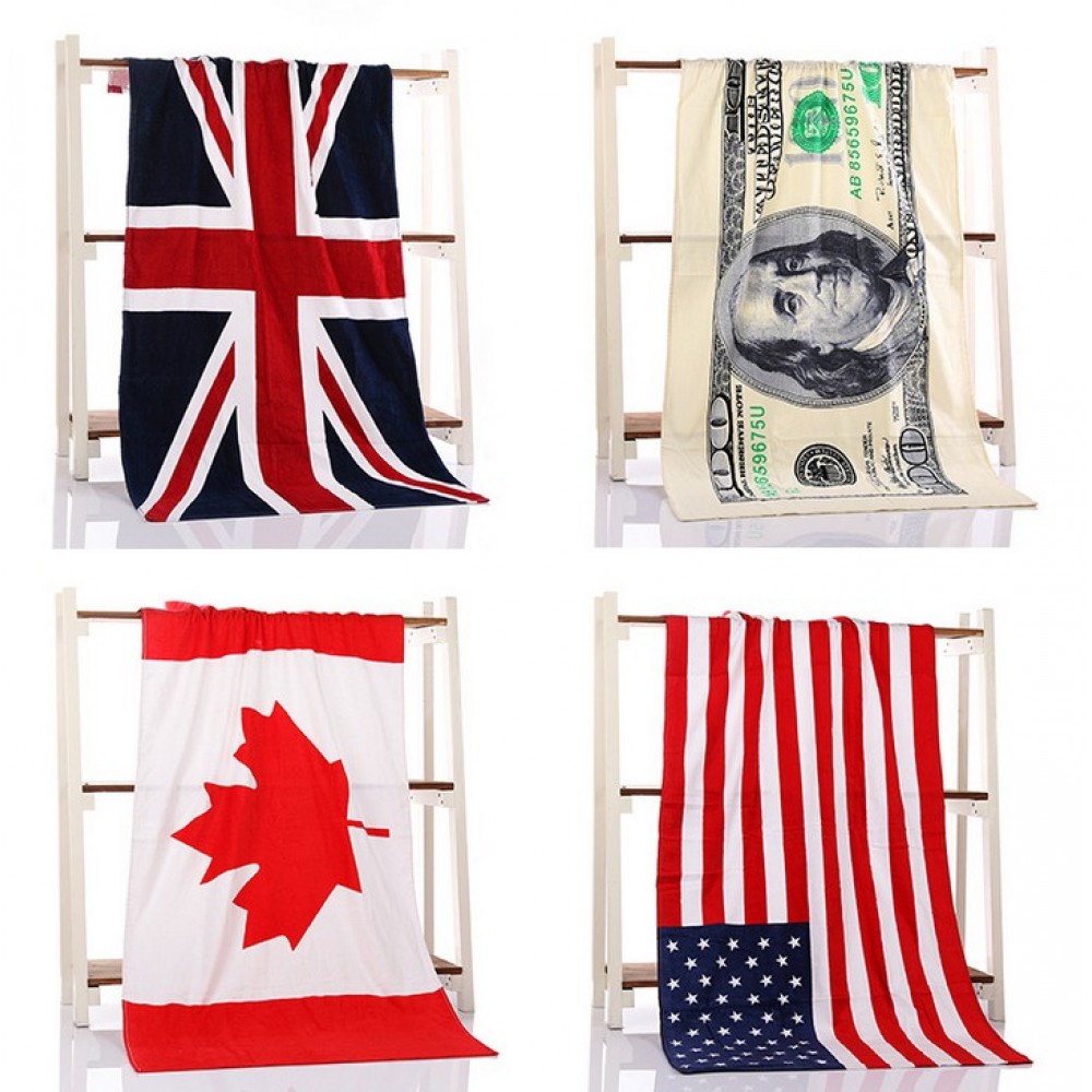 Custom Embroidered US Flag American Flag Beach Towel/ 100 Dollar Bill Beach Towel Custom Embroidered US Flag American Flag Beach Towel/ 100 Dollar Bill Beach Towel