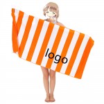 Custom Imprinted Multi Strips Velour Beach Towels
