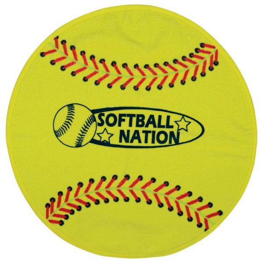 Fiber Reactive Softball Shaped Sport Towel (Screen Print) Custom Imprinted Fiber Reactive Softball Shaped Sport Towel (Screen Print) Custom Imprinted