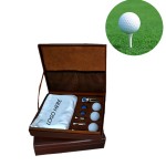 Custom Imprinted Pu Boxed Golf Accessories Towel Set