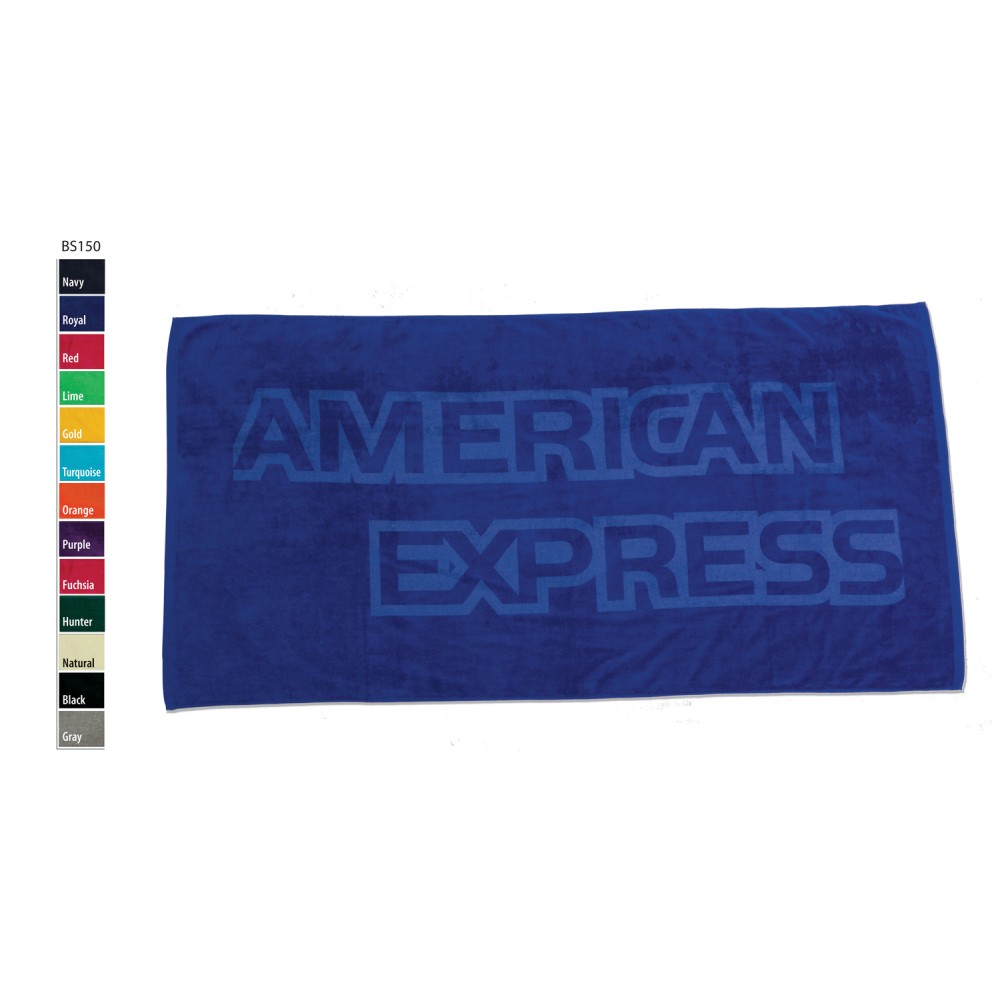 Custom Imprinted 35" x 60", 15 lb., Mid-Weight Color Velour Beach Towel (Blank) Custom Imprinted 35" x 60", 15 lb., Mid-Weight Color Velour Beach Towel (Blank)