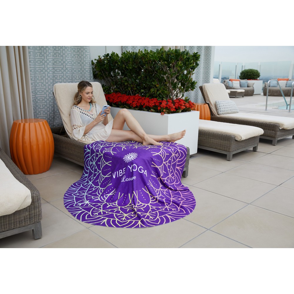 Pro Vision Round Beach Towel Logo Branded Pro Vision Round Beach Towel Logo Branded