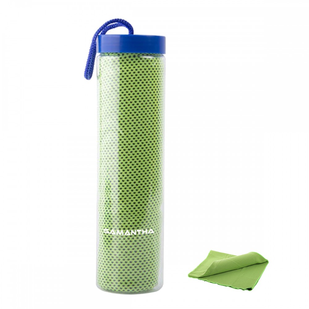 Custom Embroidered Cooling Sports Towel With Narrow Mouth Bottle