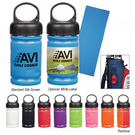 Cooling Towel In Carabiner Case Custom Embroidered