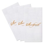 White Linen-Feel Premium Hand Towel Custom Imprinted
