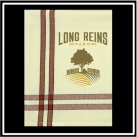 Red/Black Double Stripe Kitchen Towel - 20"x28" Custom Imprinted