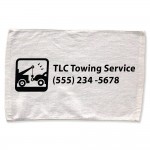 Custom Imprinted Rally White Velour Hemmed Towel (11"x18")