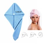 Microfiber Hair Towel With Buttons Logo Branded