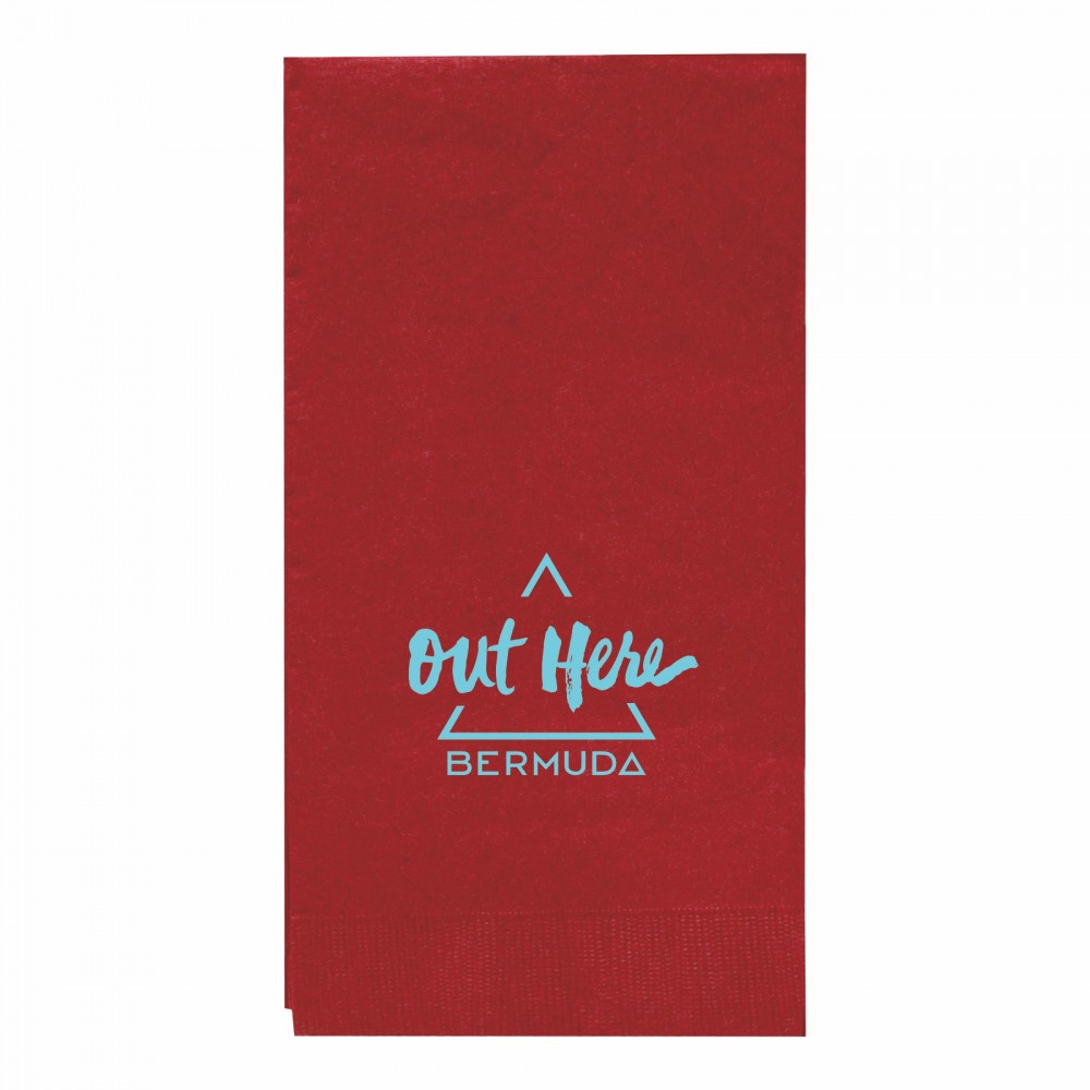 Logo Branded Burgundy 3 Ply Paper Guest Towels