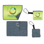 Smart 2-In-1 Microfiber Cloth & Towel w/Carabiner & Towel Logo Branded
