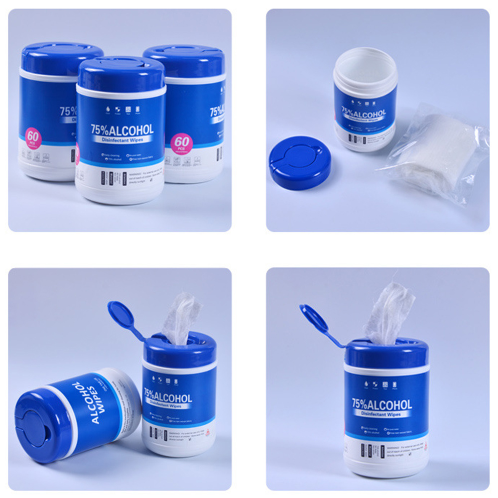 Custom Embroidered 60 Pumped Disinfectant 75% Alcohol Wipes Canister Custom Embroidered 60 Pumped Disinfectant 75% Alcohol Wipes Canister