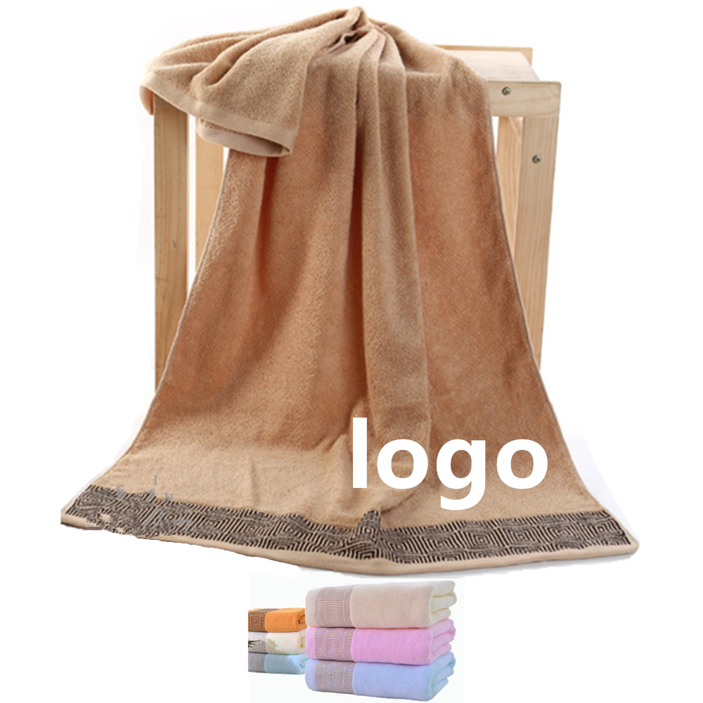 Jacquard Pattern Cotton Bath Towels Logo Branded