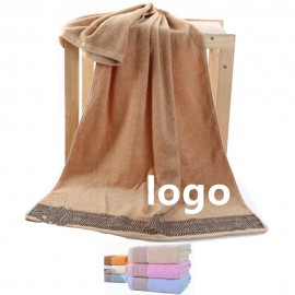Jacquard Pattern Cotton Bath Towels Logo Branded