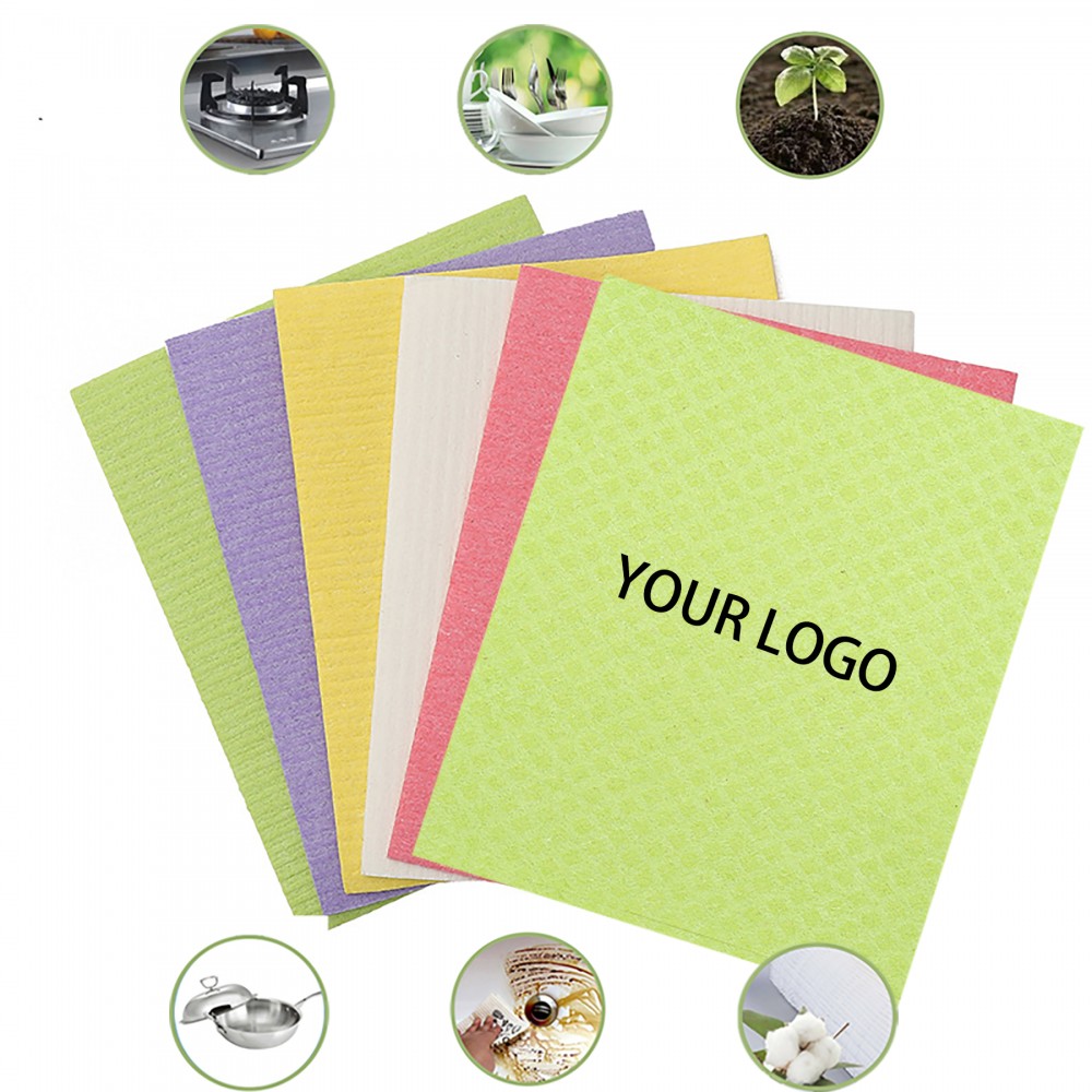 Wood Pulp Sponge Wipes Color Backer Logo Branded