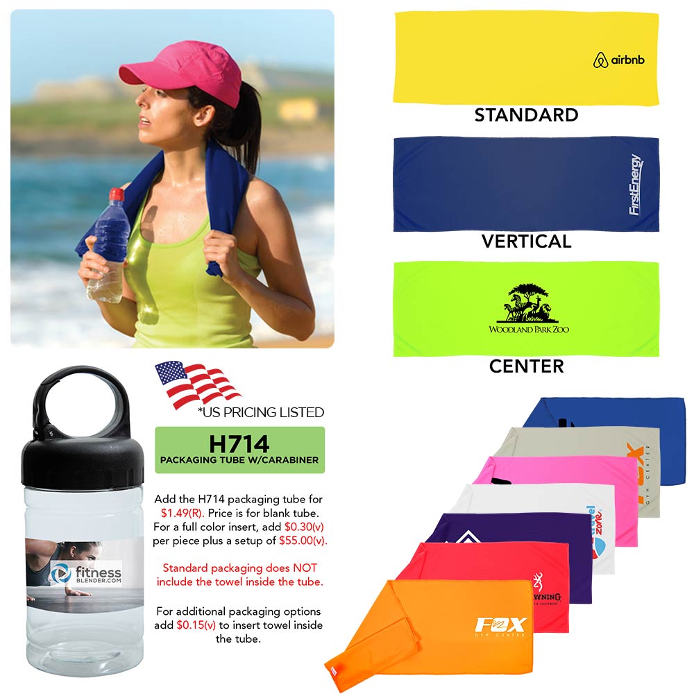 Very Kool Cooling Towel (Direct Import-10-20 Weeks Ocean) Custom Imprinted Very Kool Cooling Towel (Direct Import-10-20 Weeks Ocean) Custom Imprinted