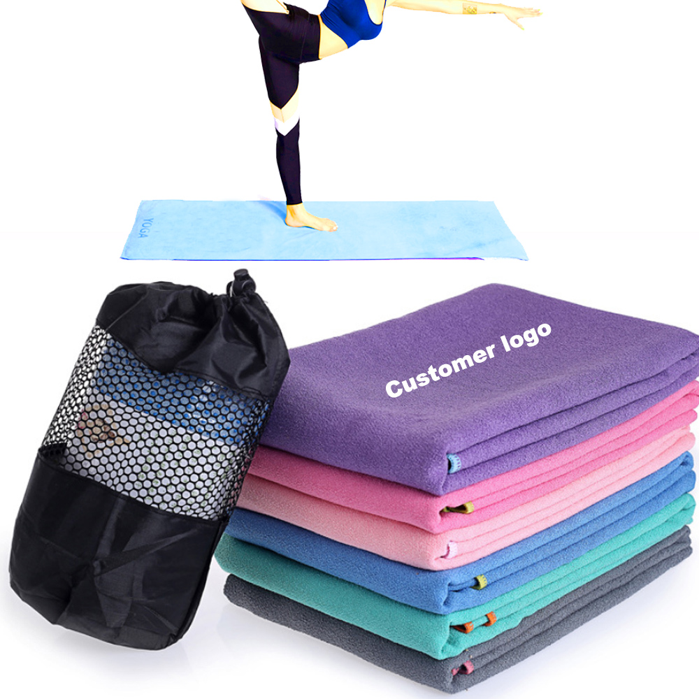 Logo Branded Non Slip Yoga Towel Logo Branded Non Slip Yoga Towel