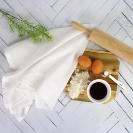 Tea Towel 17" x 26" - Printed (White) Custom Embroidered