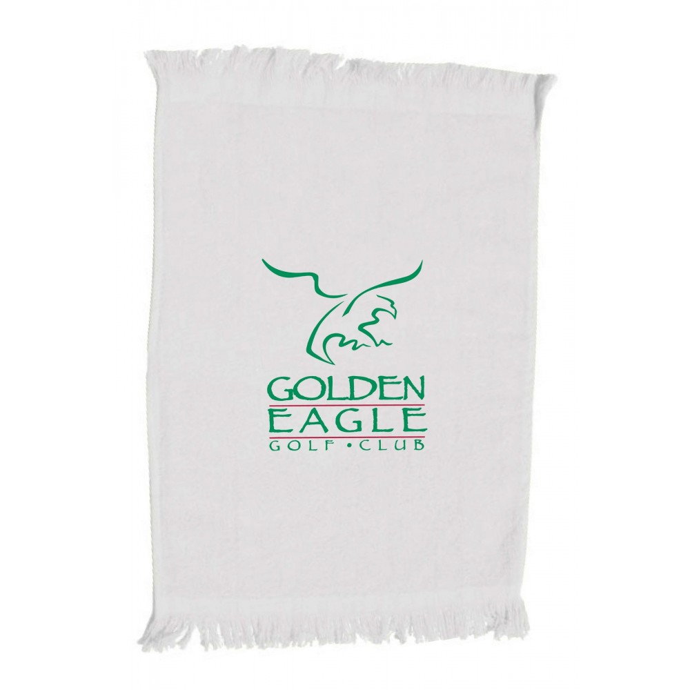 White Fringed Velour Fingertip Towel - 1 Color (11"x18") Custom Imprinted White Fringed Velour Fingertip Towel - 1 Color (11"x18") Custom Imprinted