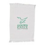 White Fringed Velour Fingertip Towel - 1 Color (11"x18") Custom Imprinted