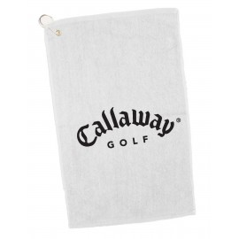 Custom Embroidered White Velour Dobby Hem Golf/ Hand Towel - 1 Color (16"x25")