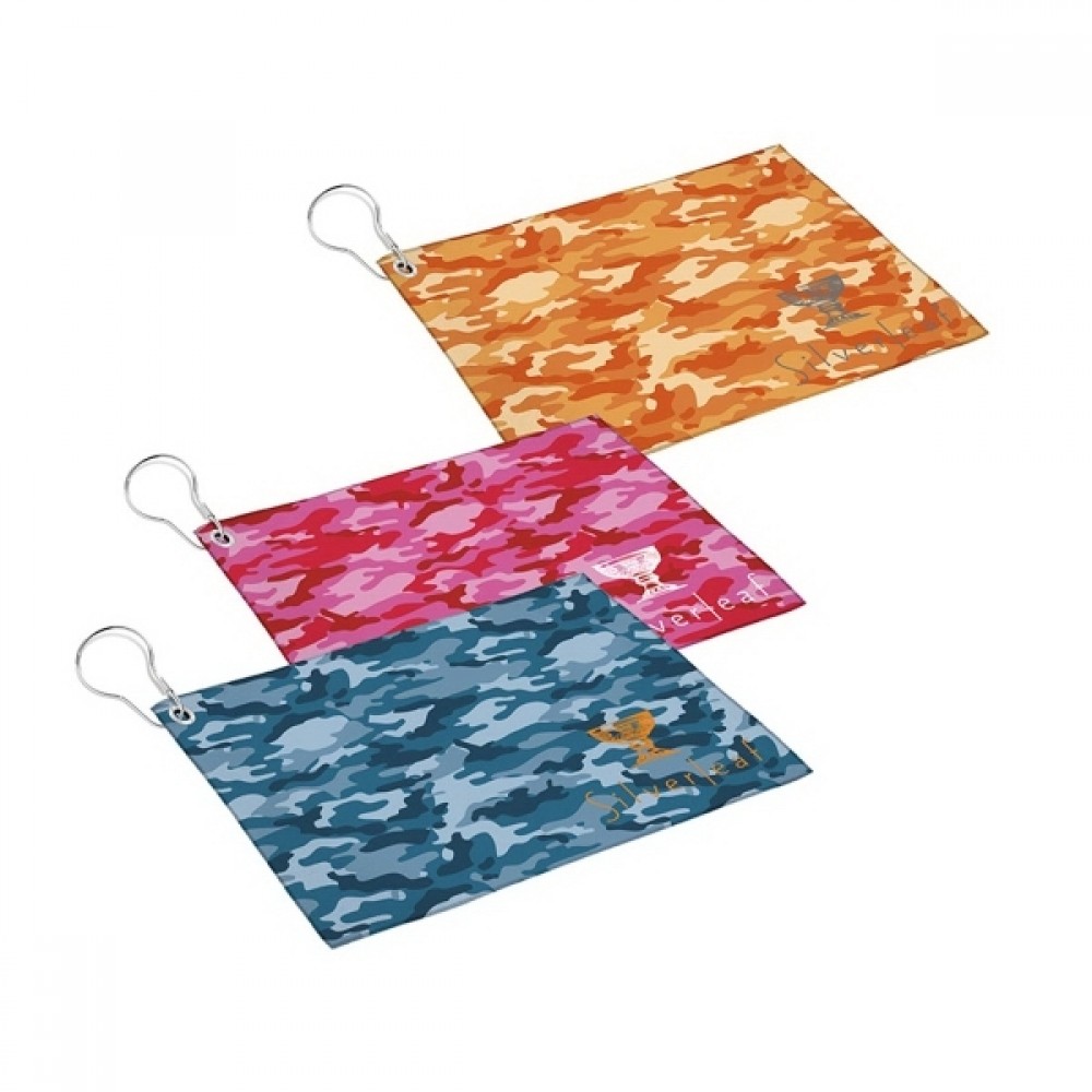 Opper Fiber Camo Cleaning Towel w/Carabiner (11.75"x8") Logo Branded Opper Fiber Camo Cleaning Towel w/Carabiner (11.75"x8") Logo Branded
