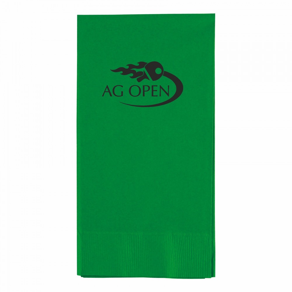 Emerald Green 3 Ply Paper Guest Towels Custom Embroidered