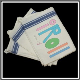 Custom Imprinted Vintage Stripped Kitchen Towel - Blue Stripe