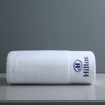White Bath Towel Logo Branded
