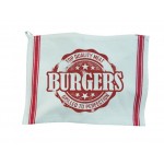 Custom Embroidered Vintage Stripped Kitchen Towel - Red Stripe