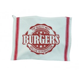 Custom Embroidered Vintage Stripped Kitchen Towel - Red Stripe