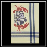 Logo Branded Blue/Black Double Stripe Kitchen Towel - 20"x28"