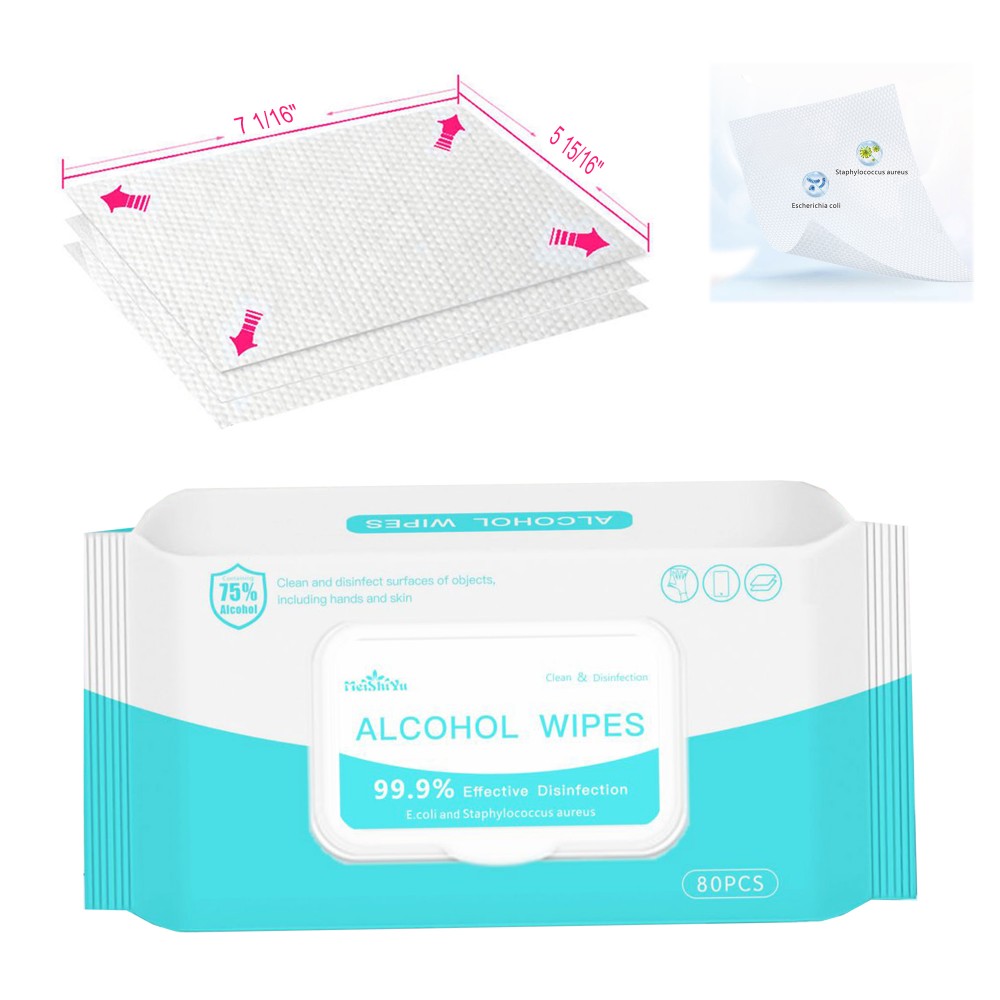 80 pieces Hand Alcohol Wipes Custom Imprinted 80 pieces Hand Alcohol Wipes Custom Imprinted