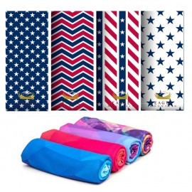 July 4th Cooling Towel w/Clear Poly Bag Custom Embroidered