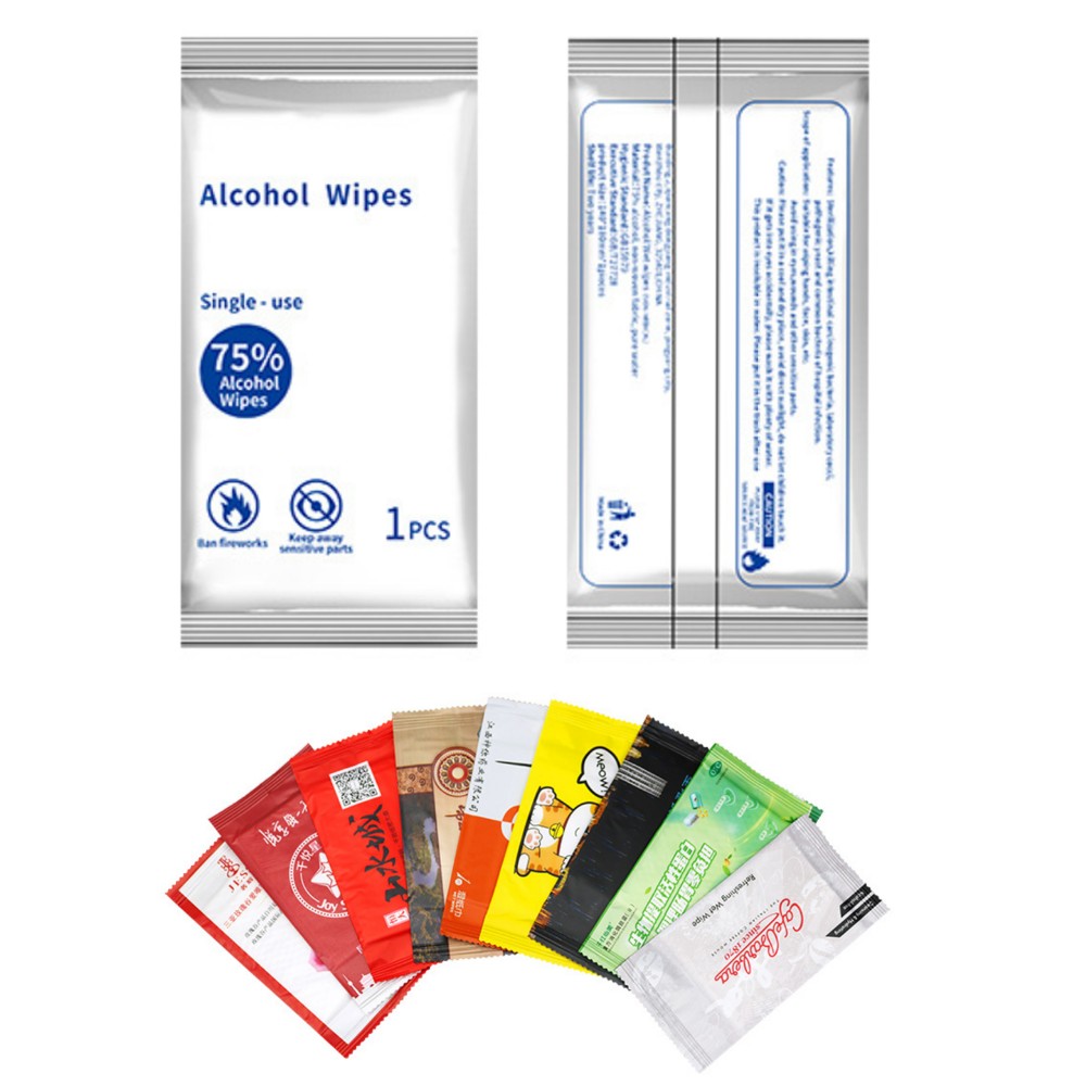 1Pcs/Pack 75% Disinfection Alcohol Wet Wipes Custom Imprinted 1Pcs/Pack 75% Disinfection Alcohol Wet Wipes Custom Imprinted