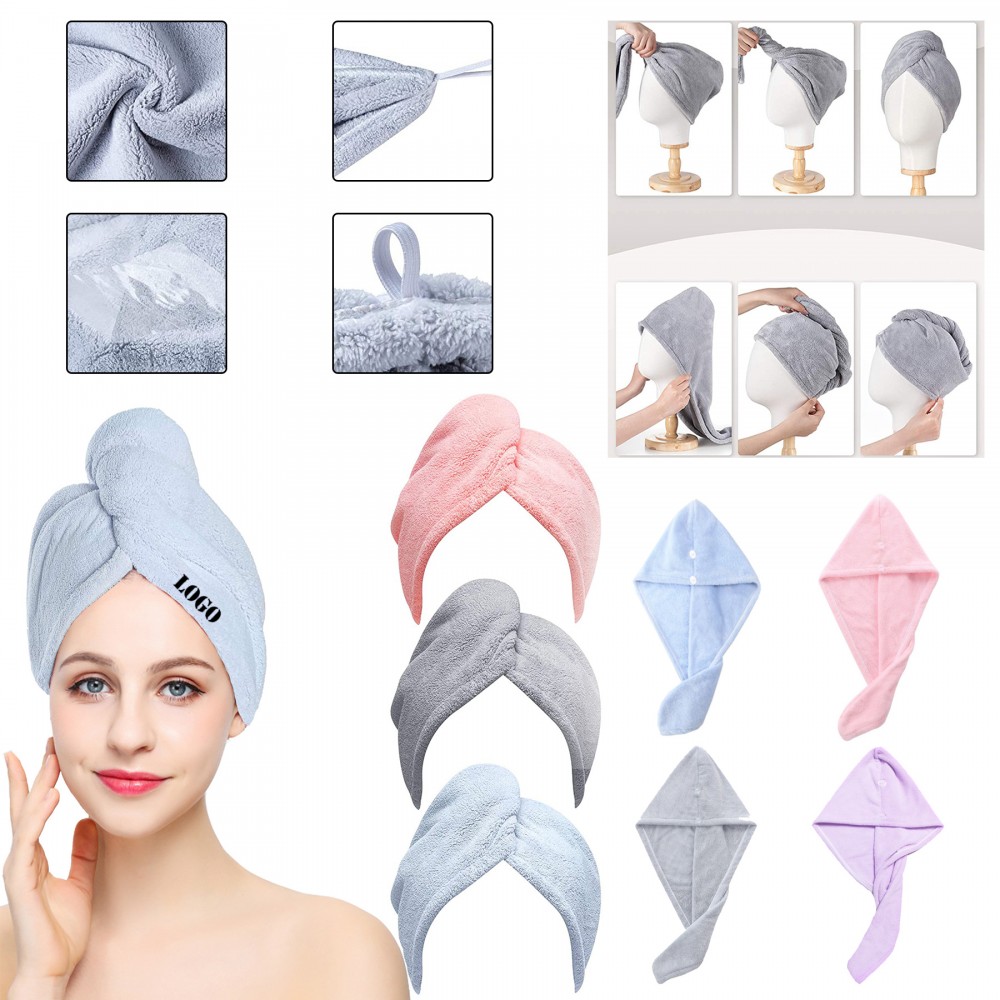Hair Towel Wrap For Women Logo Branded