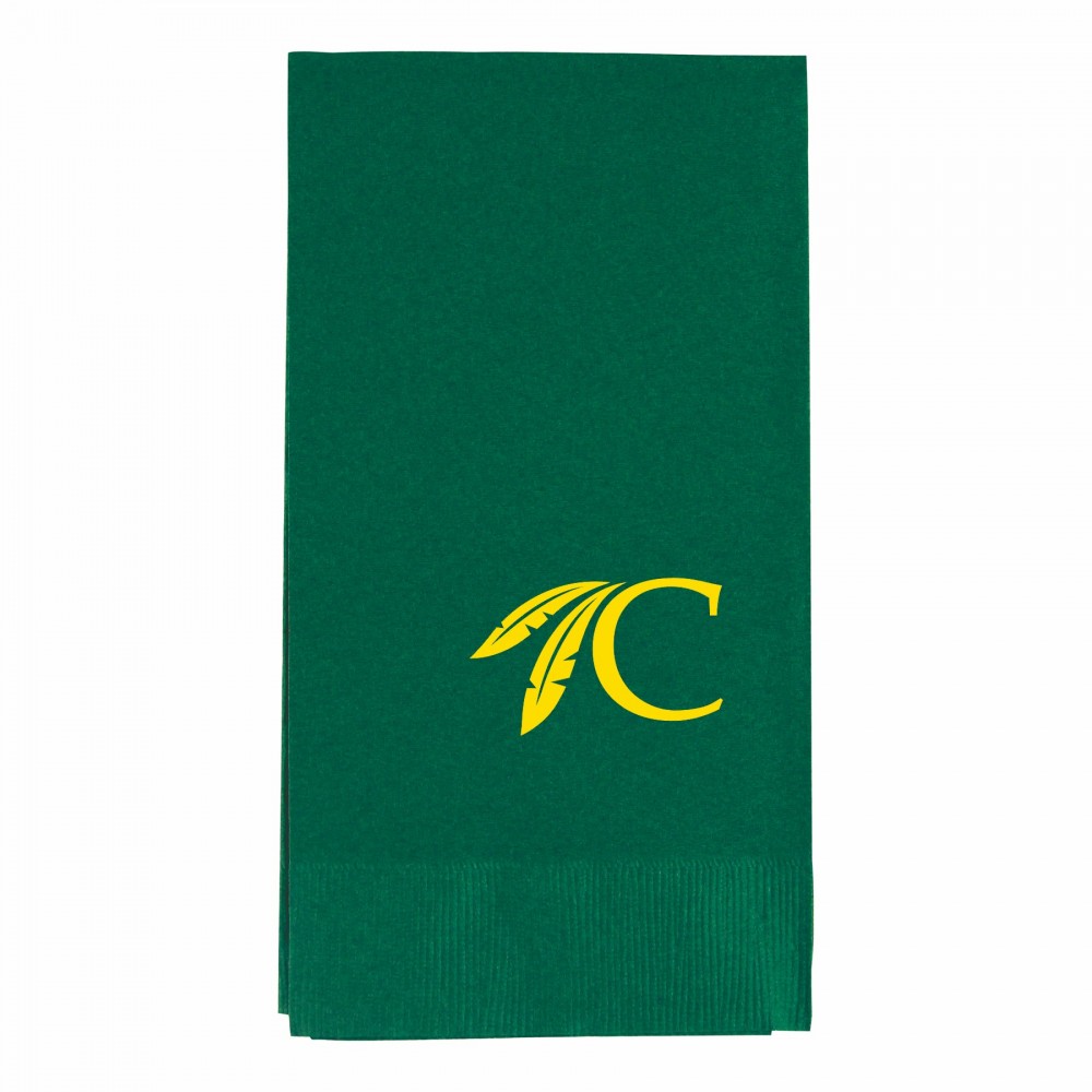 Custom Embroidered Hunter Green 3 Ply Paper Guest Towels