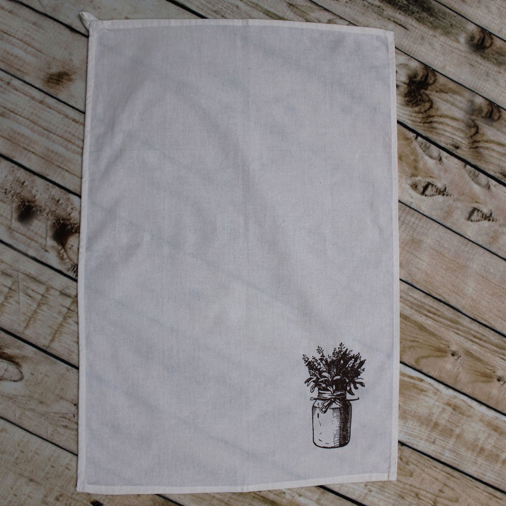 Tea Towel Flour Sack with loop (Screen Print) Custom Imprinted
