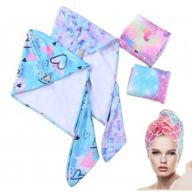 Digital Microfiber Hair Drying Towels with Logo