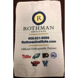 White 12" X 18" Velour Micro fiber Towel Custom Imprinted