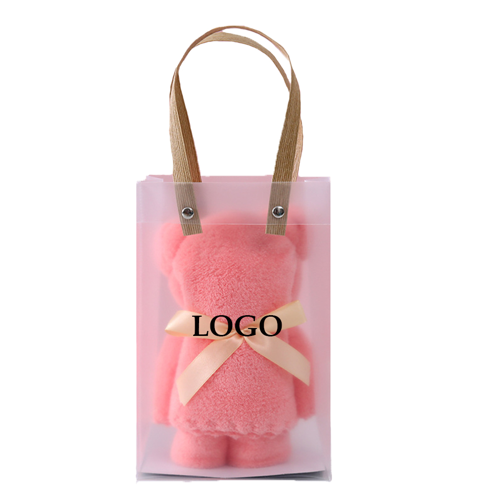 Custom Imprinted Creative Bear Shaped Towel with Gift Bag